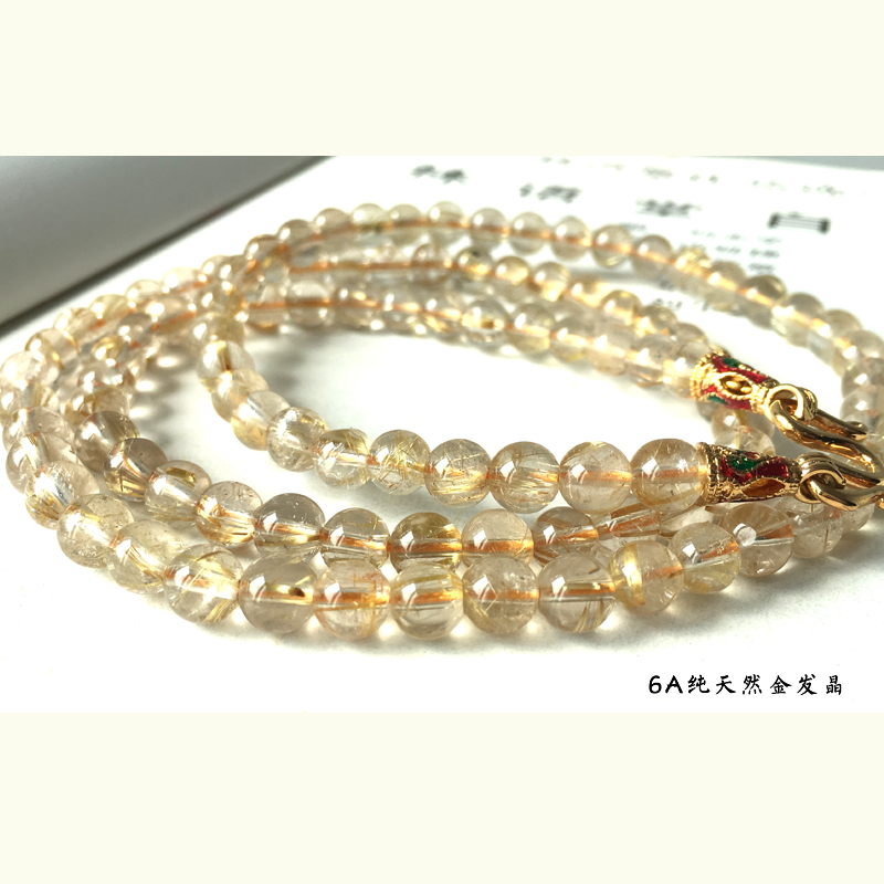 金发晶佛牌链水晶毛衣链男女同款