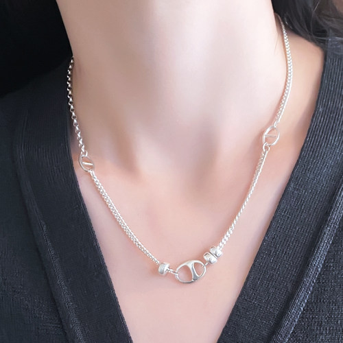 925银拼接男女调节长度项链新款