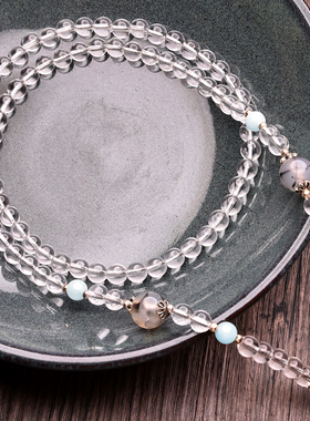 泰国高端天然白水晶925银佛牌链