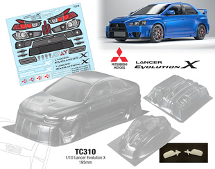 1/10油电房RC漂移模型 PC透明车壳 TeamC 三菱EVO10代 LancerEvoX