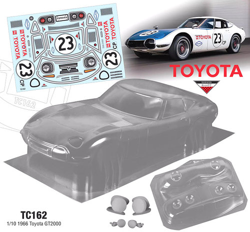 1/10油电房RC漂移模型 PC透明车壳 TeamC 丰田Toyota GT2000 复古