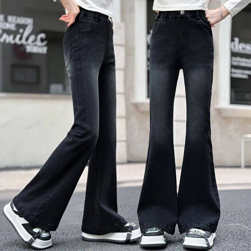 女童牛仔裤秋冬款大童7岁女孩喇叭裤8时髦洋气长裤6加绒儿童裤子9,童装/婴儿装/亲子装,裤子,淘宝优惠券,粉丝福利购,淘宝优惠卷