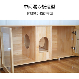 猫别墅猫笼超大自由空间实木室内家用保暖猫柜电视柜猫窝厕所一体