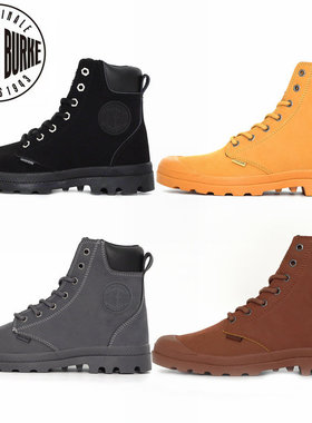 阿利伯克男鞋高帮帆布鞋加绒男女真皮冬保暖工装阿利伯克马丁靴