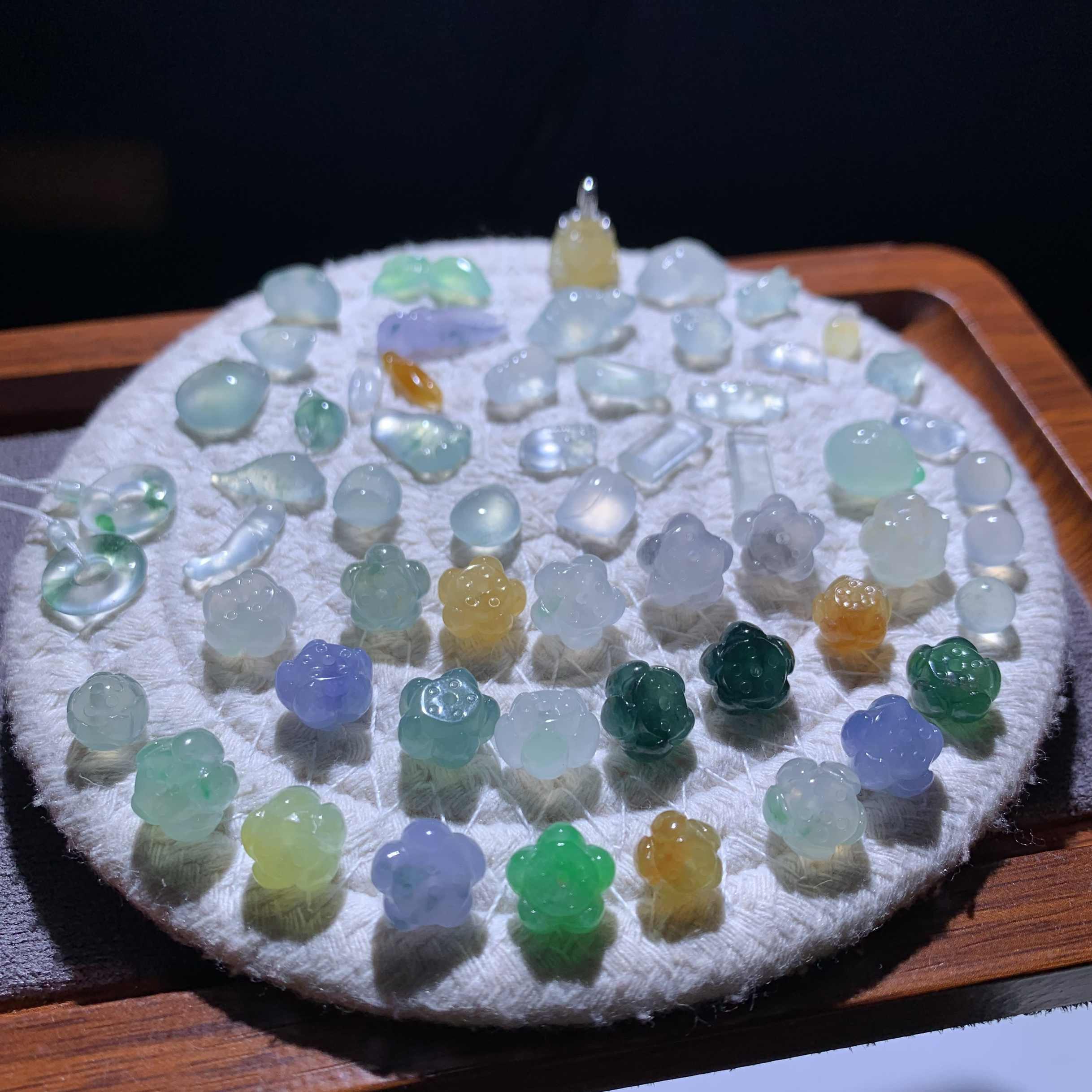 直播专拍（缅甸翡翠）莲花珠 冰莲花珠 冰黄莲花珠 冰紫莲花珠