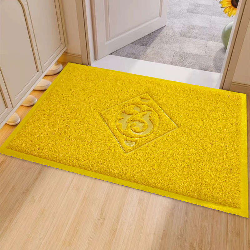 入户门垫进门口垫子福字防滑脚垫出入平安喜乐大门地垫金黄色地毯