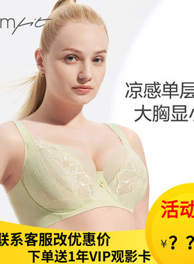 安莉芳Comfit蕾丝超薄款内衣女凉感大胸显小抗菌大码文胸CB00156