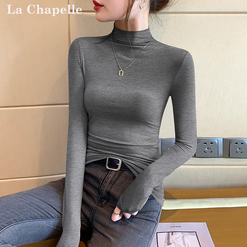 半高领薄款打底衫女秋冬