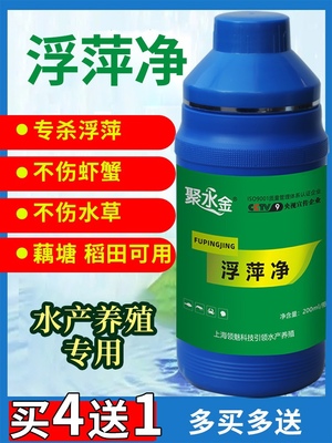 浮萍净浮萍一扫光水产养殖浮萍清除剂虾蟹鱼塘不伤水草浮萍一喷灵