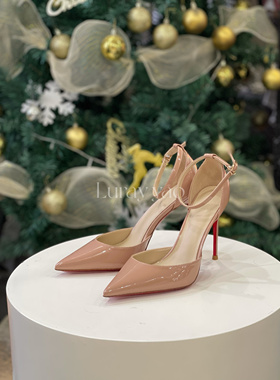 【Luray yao】巨稳！超细跟红底性感浅口中空高跟鞋一字带