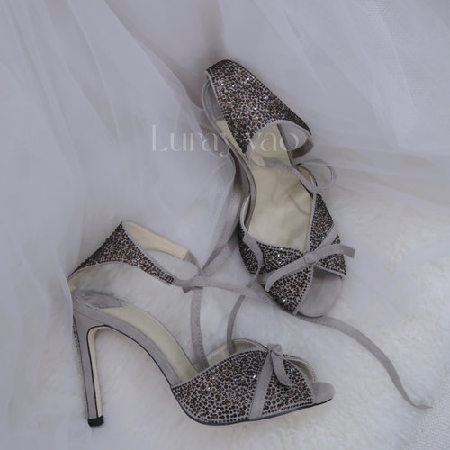 luray粗跟鱼嘴羊皮圆头中古