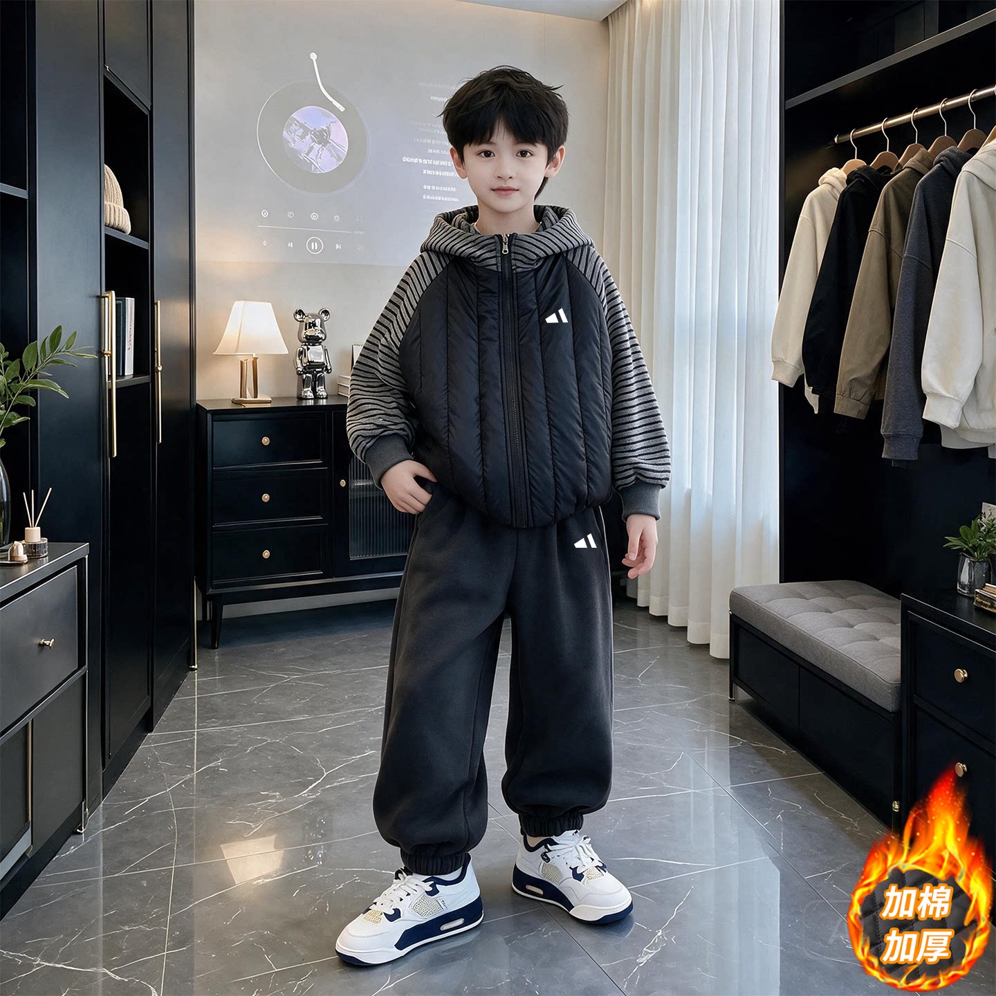 奥莱专柜男童运动套装冬季