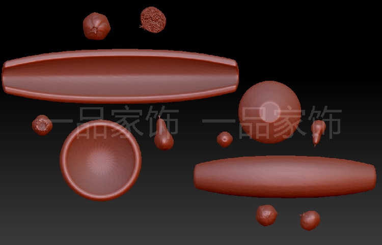 整体水果和 圆雕图stl模型三维图立体图精雕图3d打印非实物