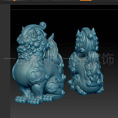 588蹲坐貔貅极品stl格式圆雕图雕刻图模型文件三维立体图3d