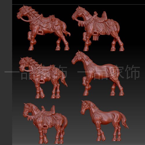 66战马好了了stl格式圆雕图雕刻图模型文件三维立体图3d