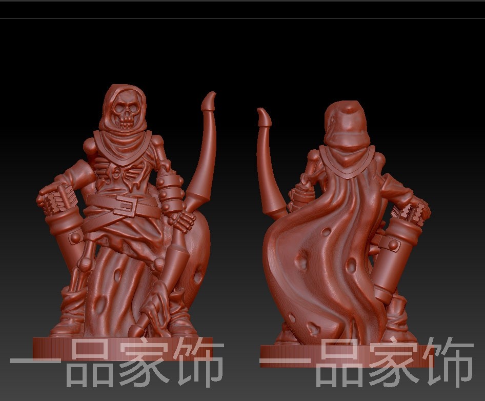 弓箭骷髅兵 stl雕刻图圆雕图模型文件三维立体精雕图3d打印图纸,商务/设计服务,2D/3D绘图,淘宝优惠券,粉丝福利购,淘宝优惠卷