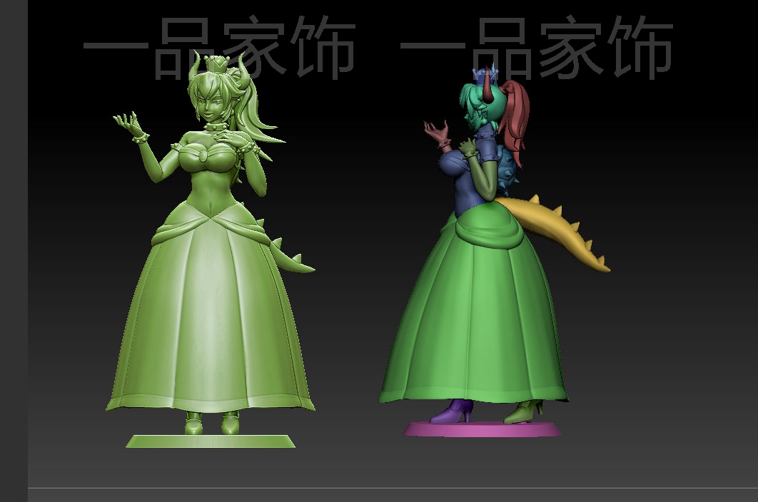 库巴公主 stl雕刻图圆雕图模型文件三维立体精雕图3d打印图纸