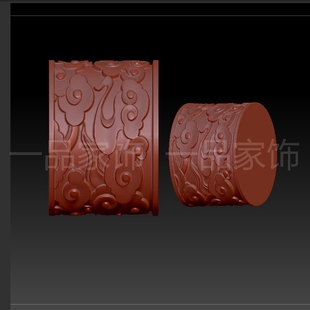 40隔珠短包云柱子头stl雕刻图圆雕图模型文件三维立体精雕图3d