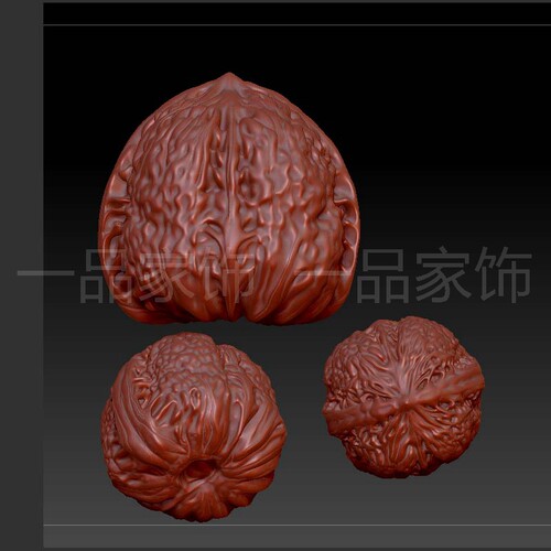 555核桃stl格式圆雕图雕刻图模型文件三维立体图3d