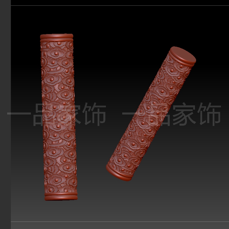 7祥云柱子是stl格式圆雕图雕刻图模型文件三维立体图3d