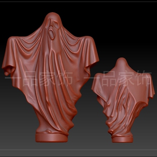 5改幽灵stl雕刻图圆雕图模型文件三维立体精雕图3d打印