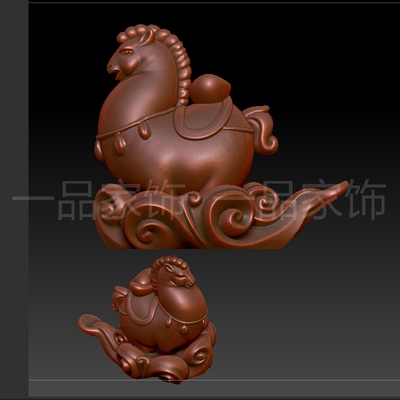 12改平步青云马是stl格式圆雕图雕刻图模型文件三维立体图3d