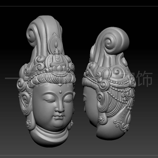 138长吉观音头哦stl格式圆雕图雕刻图模型文件三维立体图3d