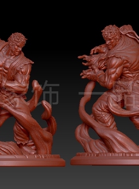 街霸88887圆雕图stl模型三维图立体图精雕图3d打印非实物