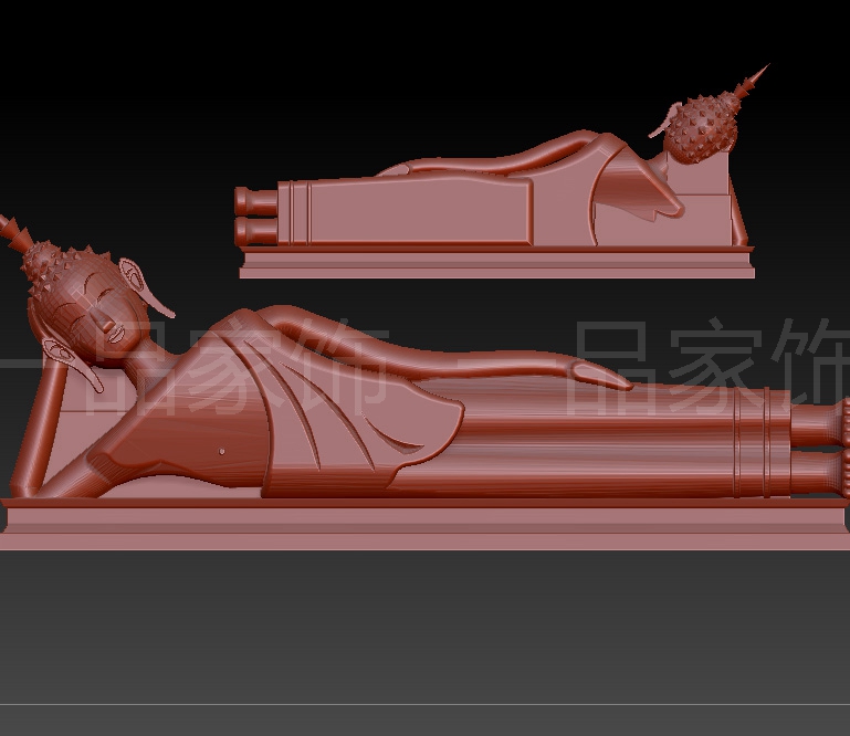 卧的佛佛 stl雕刻图圆雕图模型文件三维立体精雕图3d打印图纸