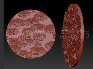 云纹茶杯垫9-圆雕图stl模型三维图立体图精雕图3d打印非实物
