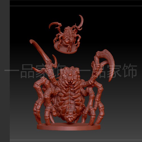 恶心蜘蛛精哦stl雕刻图圆雕图模型文件三维立体精雕图3d打印图