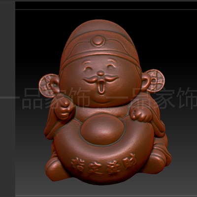 指定发财stl雕刻图圆雕图模型文件三维立体精雕图3d打印图