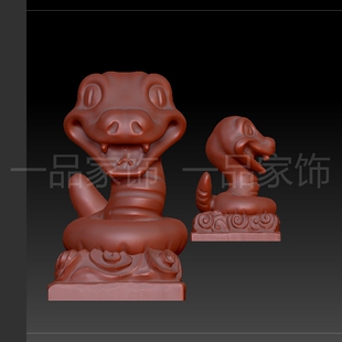 6云底座蛇stl雕刻图圆雕图模型文件三维立体精雕图3d打印图