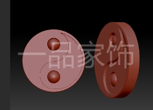 太极茶盘核雕图圆雕图stl模型三维图立体图精雕图3d打印非实物