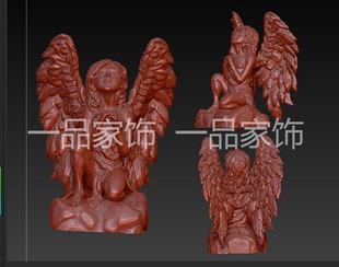 美丽天使--核雕图圆雕图stl模型三维图立体图精雕图3d打印非实物
