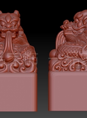 修改龙印章圆雕图核雕图stl模型三维图立体图精雕图3d打印非实物