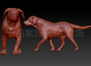 大金毛狗狗 圆雕图核雕图stl模型三维图立体图精雕图3d打印非实物