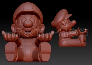 马里奥手机圆雕图stl模型核雕图三维图立体图精雕图3d打印非实物