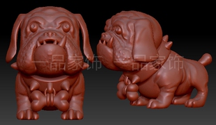 狗恶犬圆雕图stl模型核雕图三维图立体图精雕图3d打印非实物