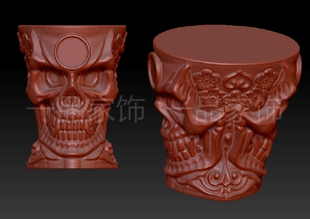 骷髅底座圆雕图核雕图stl模型三维图立体图精雕图3d打印非实物