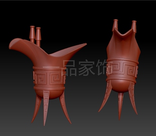 铜爵核雕图圆雕图stl模型三维图立体图精雕图3d打印非实物