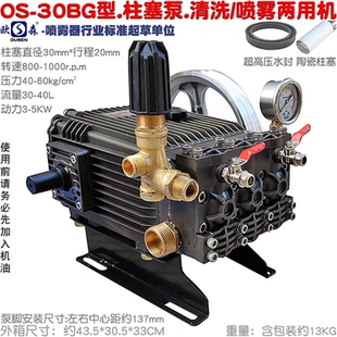 欧森30BG三缸柱塞泵洗车水泵喷雾器22 26 60型农用打药机两用新品
