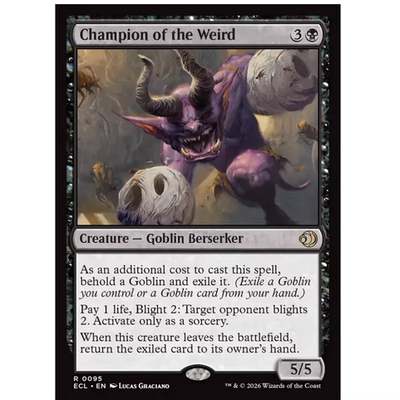 【铃铛】万智牌 英文 洛温: 暗影笼罩 ECL 金 平/闪 怪客冠勇 095