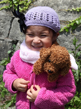 日本正版Bestever泰迪狗围巾笔袋两用可拆卸毛绒公仔玩具玩偶礼物