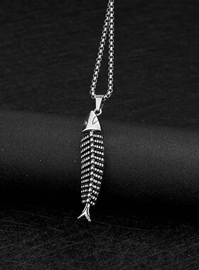 2024年新款鱼骨项链男女街头嘻哈项链秋冬毛衣链长款百搭项链