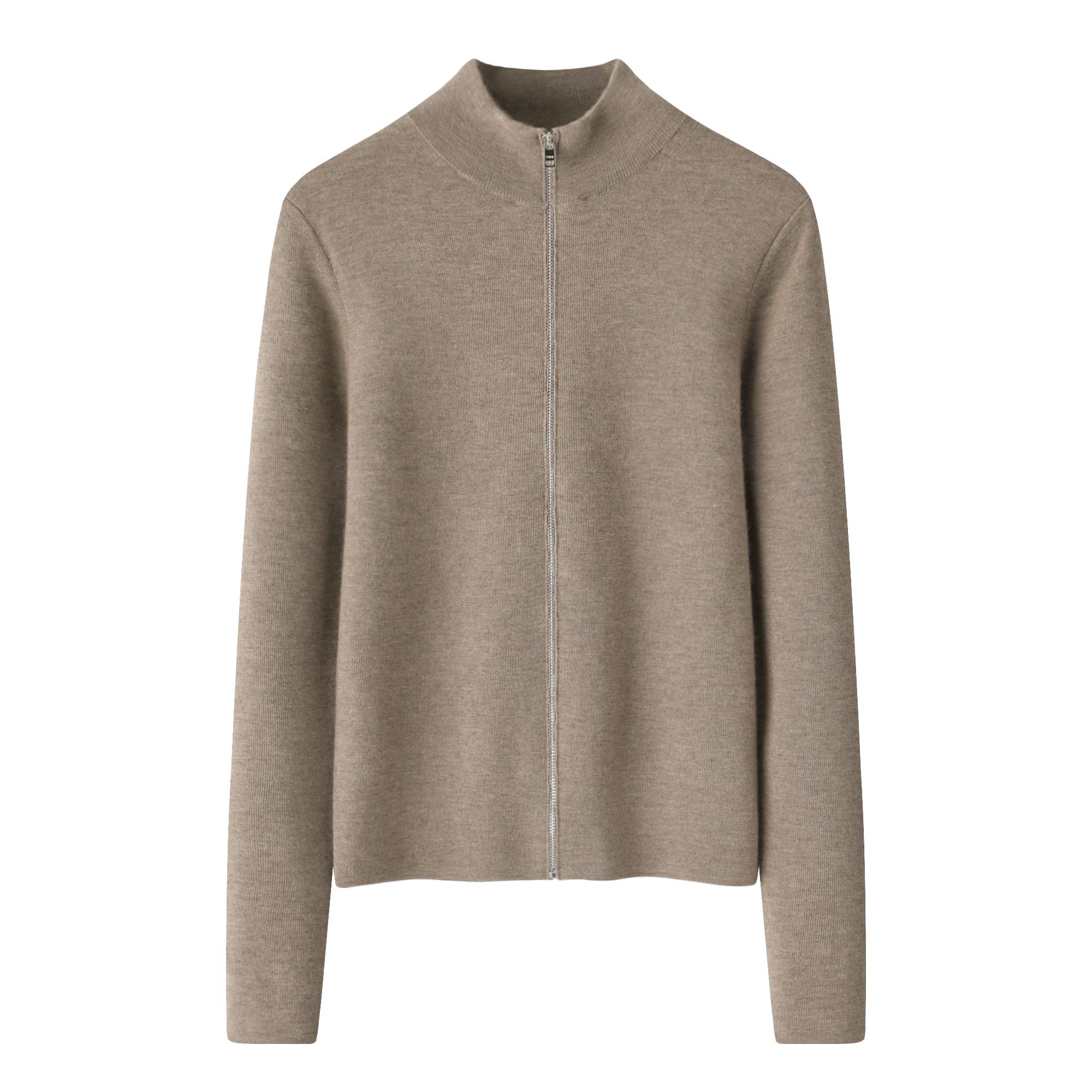 鄂尔多斯市100%精纺纯羊绒衫拉链开衫纯色气质休闲外套工厂直发