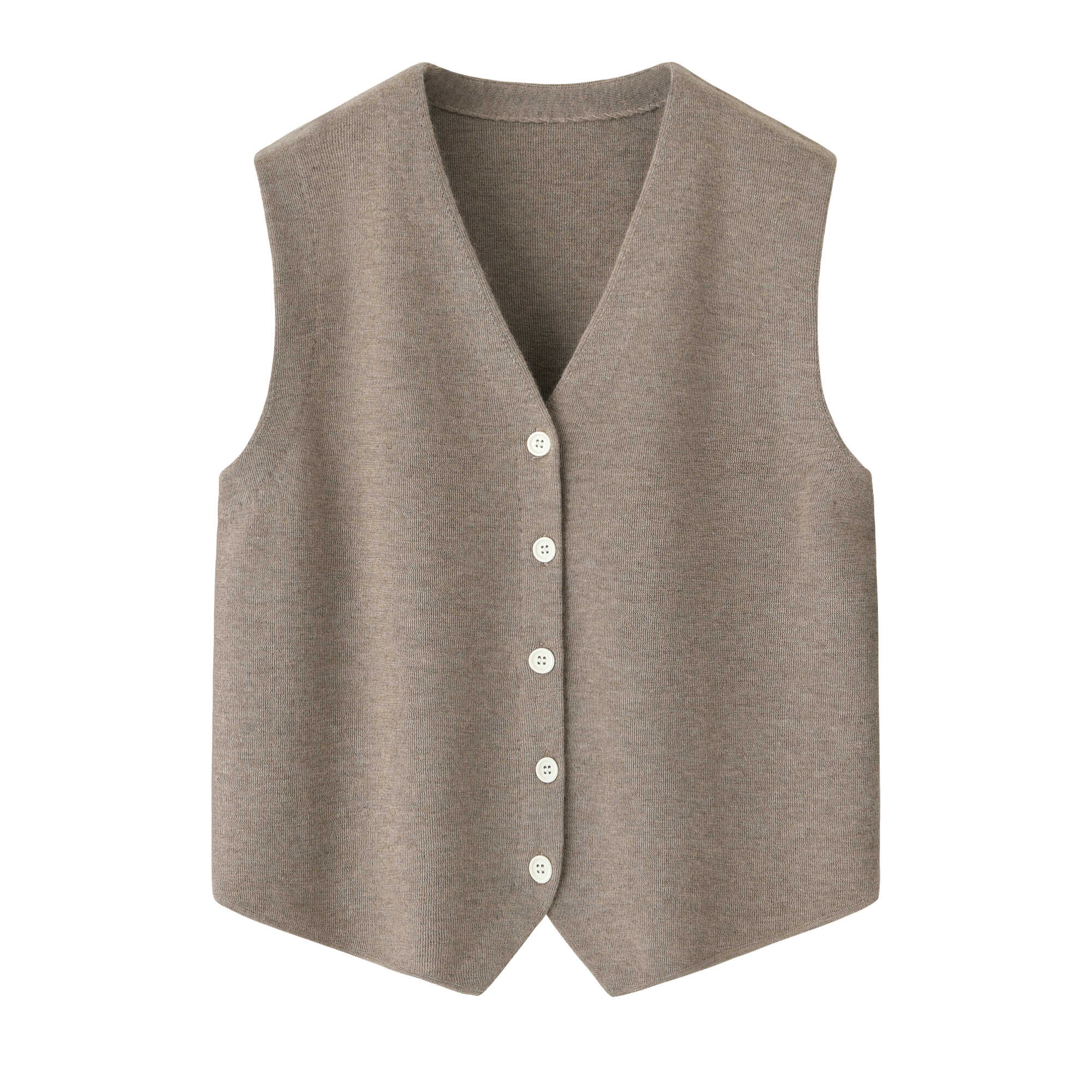 鄂尔多斯市100%纯羊绒衫精纺V领针织开衫女马甲开衫背心时尚外搭