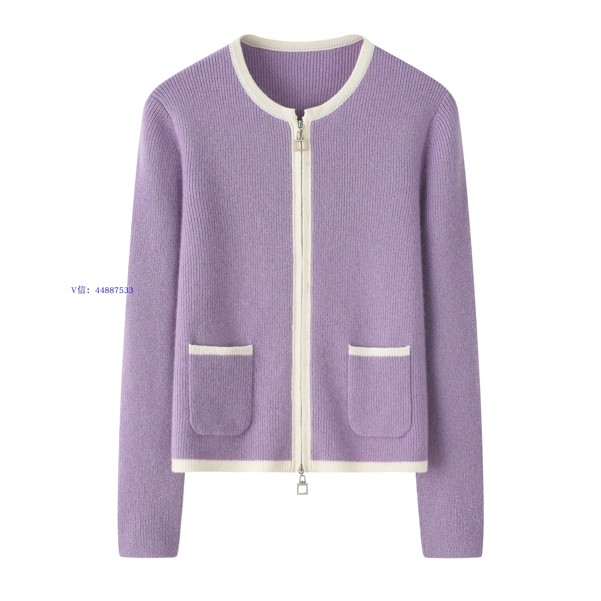 美翻！小香风设计100纯山羊绒衫女鄂尔多斯市秋冬新款加厚外套女