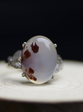 天然紫罗兰朱砂玛瑙戒指925民族风汉服复古女礼品925纯银水晶宝石