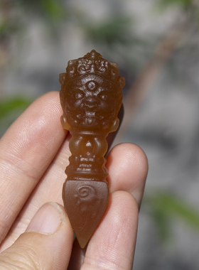 天然红玛瑙金刚杵精雕本命年吊坠